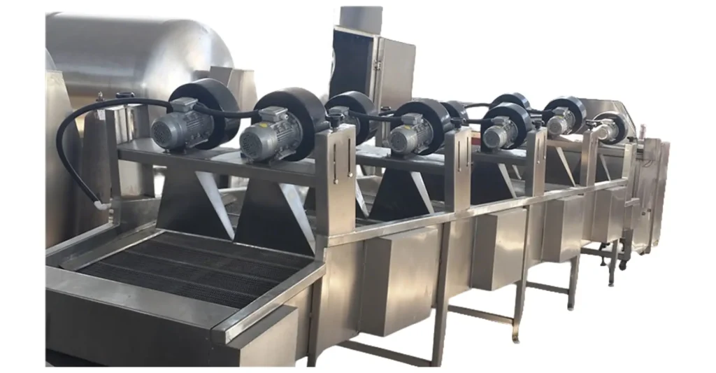 industrial mesh belt cooling machine for food processing